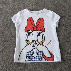 Disney Daisy Duck Kids White Tshirt Size 6-7 Years Cotton